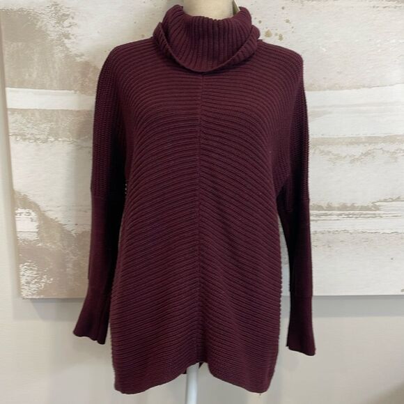 Rachel Zoe cowl neck eggplant sweater - Picture 1 of 6